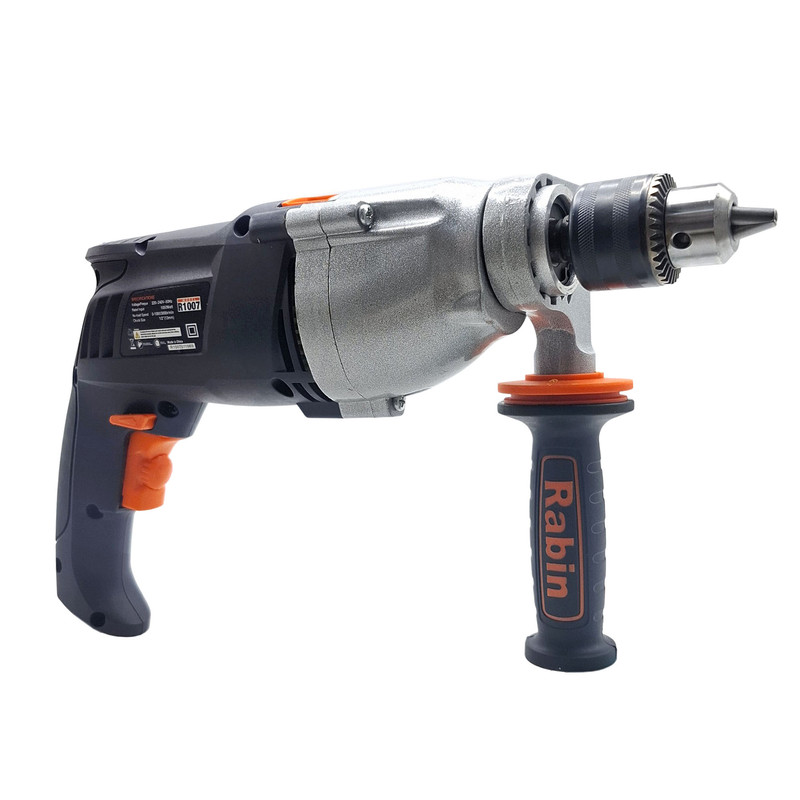 دریل چکشی گیربکسی سه نظام 13 میلی متری 1050 وات صنعتی رابین مدل R1007