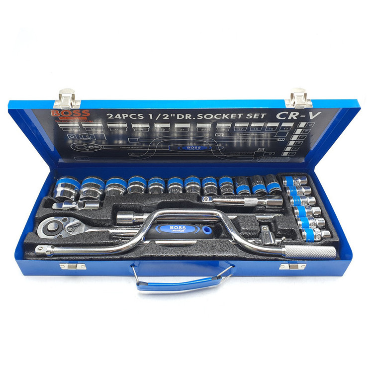 آچار بکس جغجغه ای باس مدل 24PCS-CR-V مجموعه 24 عددی