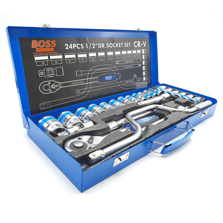 آچار بکس جغجغه ای باس مدل 24PCS-CR-V مجموعه 24 عددی