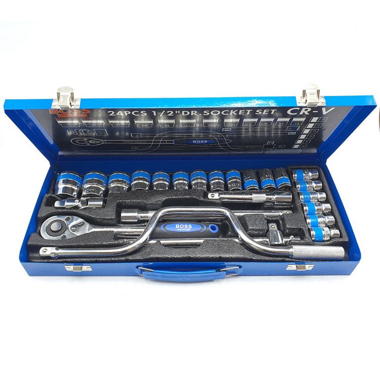 آچار بکس جغجغه ای باس مدل 24PCS-CR-V مجموعه 24 عددی
