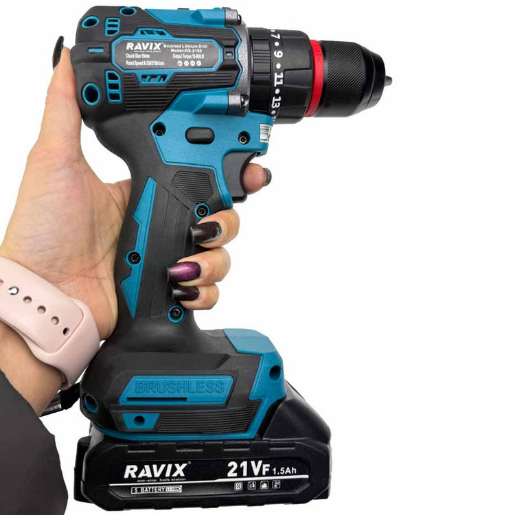 دریل پیچ گوشتی شارژی براشلس 10 میلیمتری 21 ولت راویکس مدل RX-2160