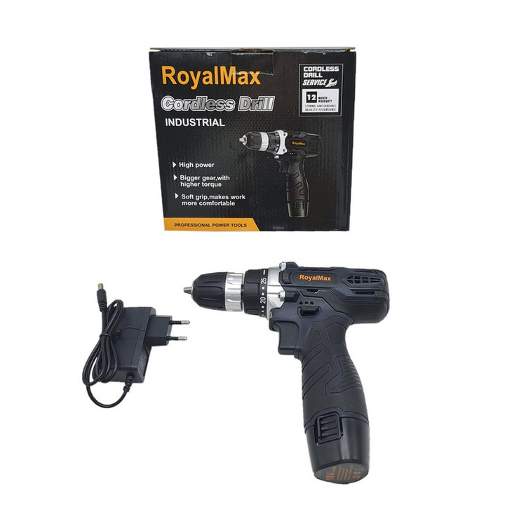 دریل پیچ گوشتی شارژی صنعتی رویال مکس مدل 18V