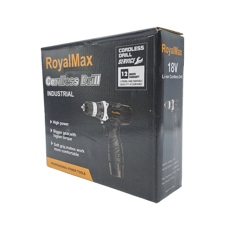 دریل پیچ گوشتی شارژی صنعتی رویال مکس مدل 18V