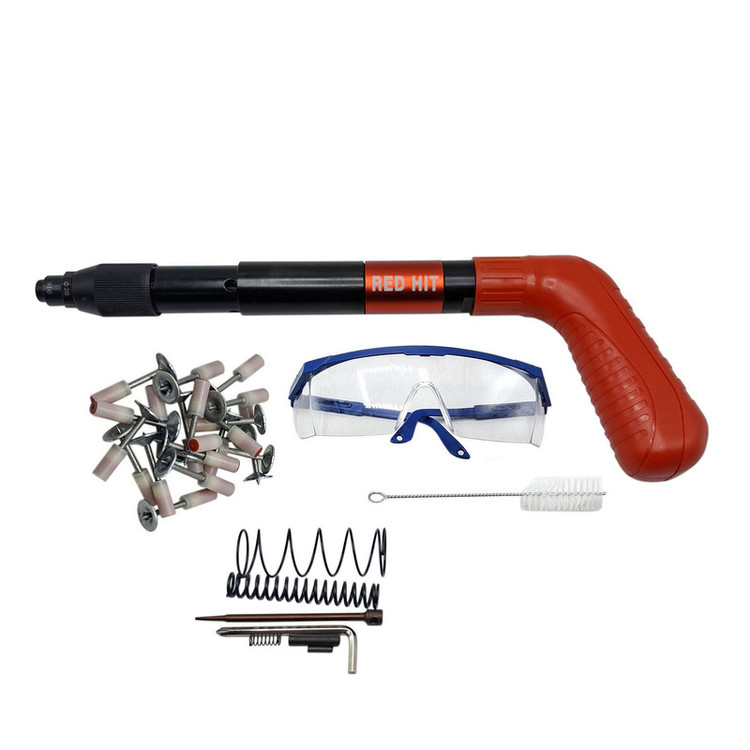 میخ کوب رد هیت مدل MK0010 سایز 20- 50 میلی متر به همراه 20 عدد میخ چاشنی مجموعه 29 عددی