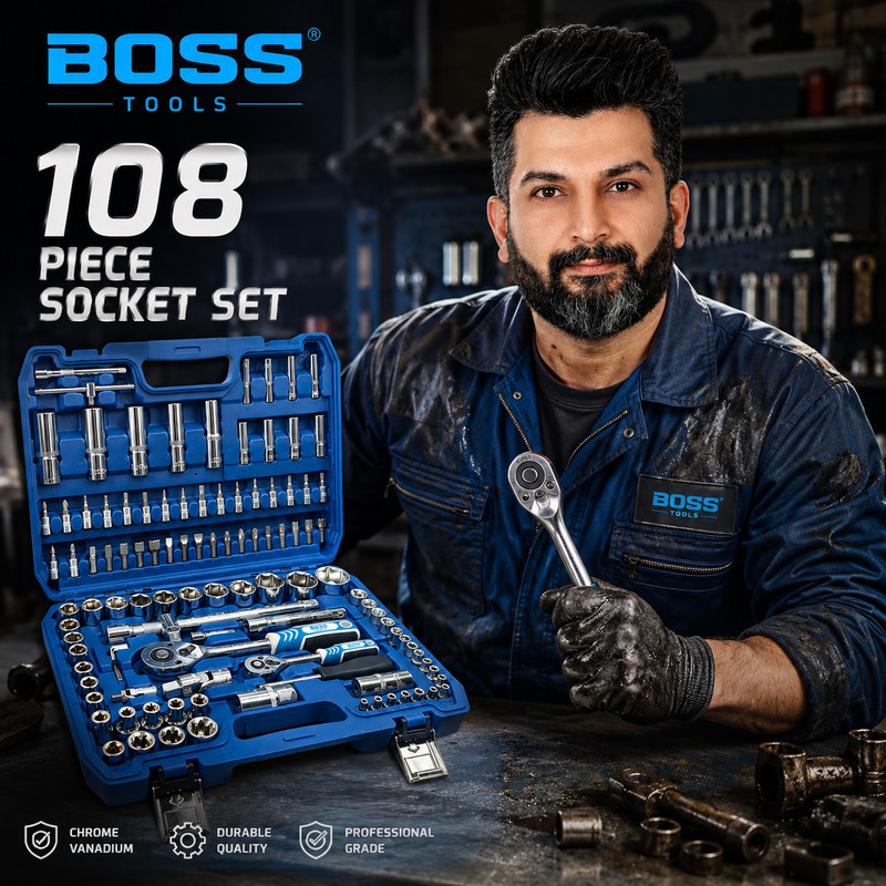 آچار بکس باس مدل BS-108PCS مجموعه 108 عددی