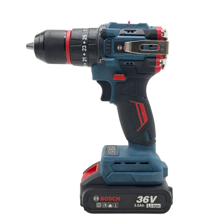 دریل چکشی شارژی صنعتی براشلس 13 میلی متری 36 ولت بوش مدل 36V کد 02