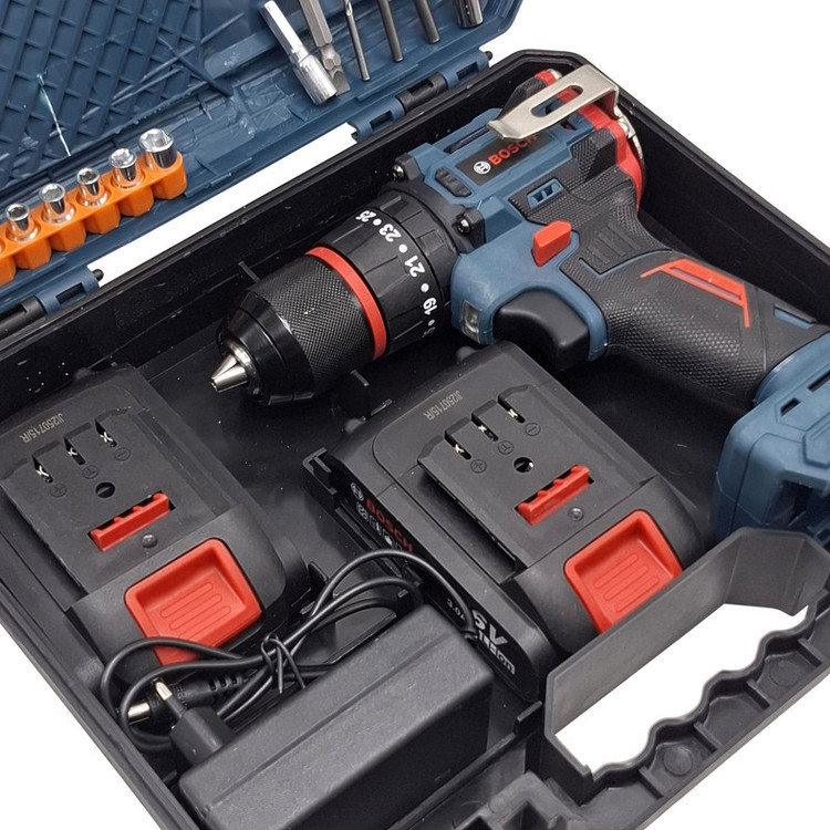 دریل چکشی شارژی صنعتی براشلس 13 میلی متری 36 ولت بوش مدل 36V کد 02