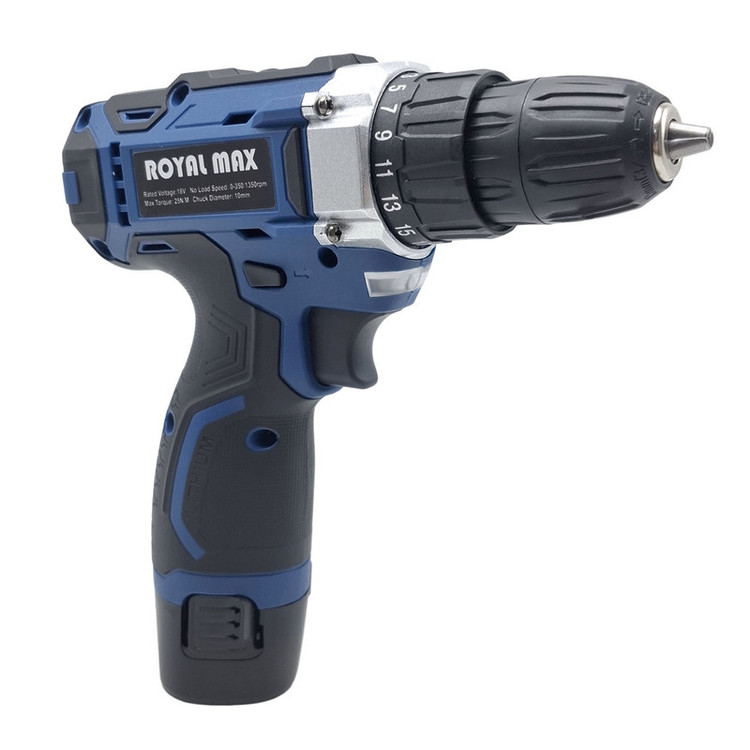 دریل پیچ گوشتی شارژی صنعتی 10 میلی متری 18 ولت رویال مکس مدل 18V کد 02 مجموعه 29 عددی
