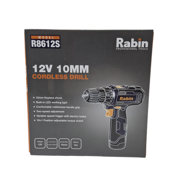 دریل پیچ گوشتی 10 میلی متری 12 ولت رابین مدل R8612S