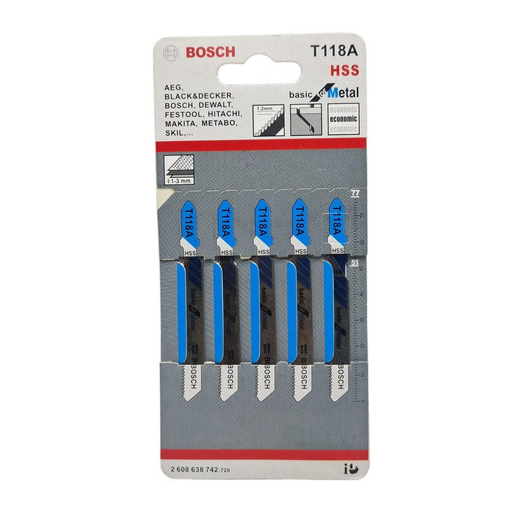 تیغ اره عمودبر آهن بوش مدل T118A مجموعه 5 عددی