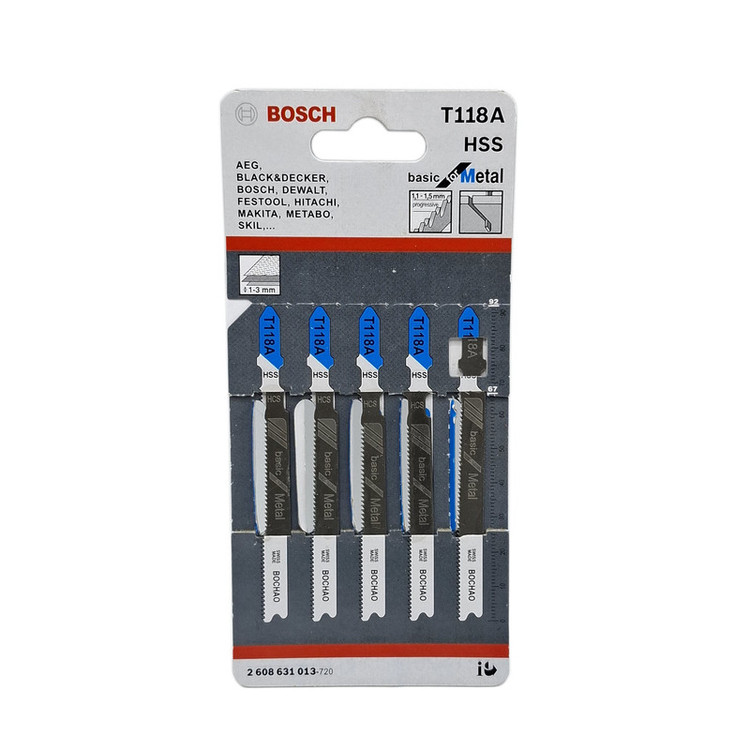 تیغ اره عمودبر آهن بوش مدل T118A مجموعه 5 عددی