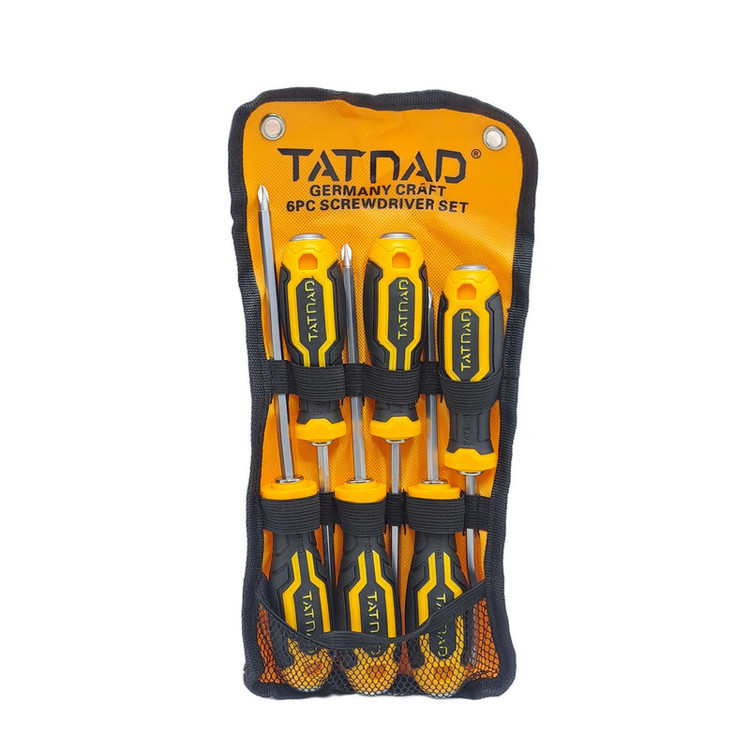 پیچ گوشتی ضربه خور دو طرفه دوسو چهارسو تاتند مدل 6PCS