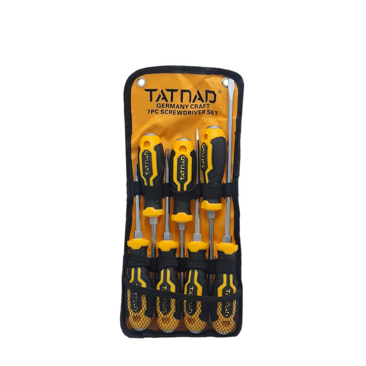 پیچ گوشتی ضربه خور دوسو و چهارسو تات ناد مدل 7PCS بسته 7 عددی