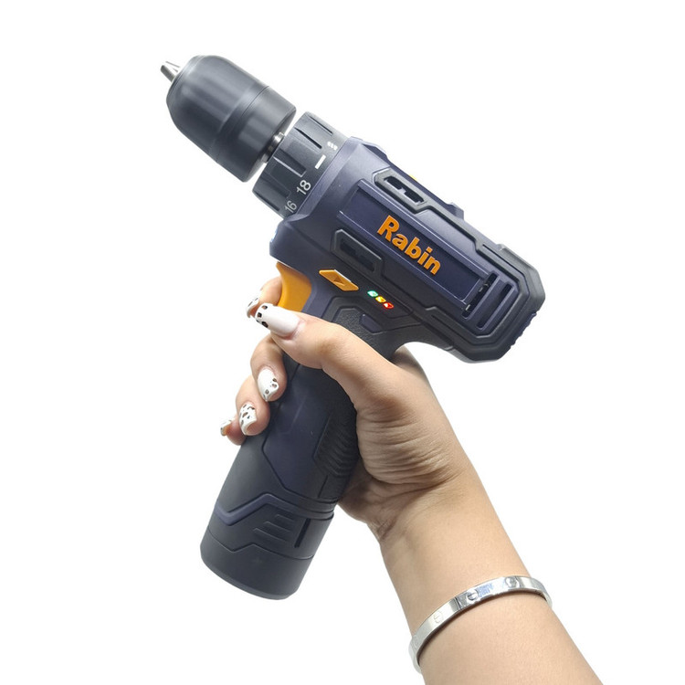 دریل پیچ گوشتی شارژی سه نظام 10 میلی متری 12 ولت دو باتری رابین مدل RR8612 مجموعه 5 عددی