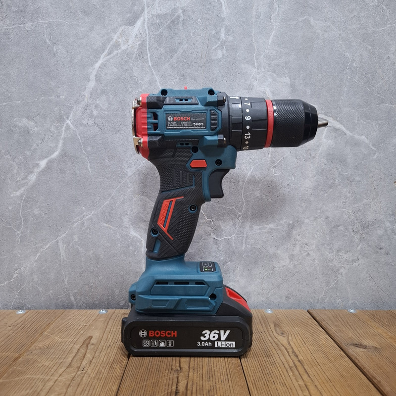 دریل چکشی شارژی صنعتی براشلس 13 میلی متری 36 ولت بوش مدل 36V/Li_ion کد 2