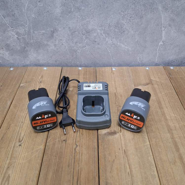 دریل چکشی شارژی براشلس سه نظام 10 میلی متری 16/8 ولت مکث اچ ام تی مدل 16.8V Li_ionمجوعه 5 عددی