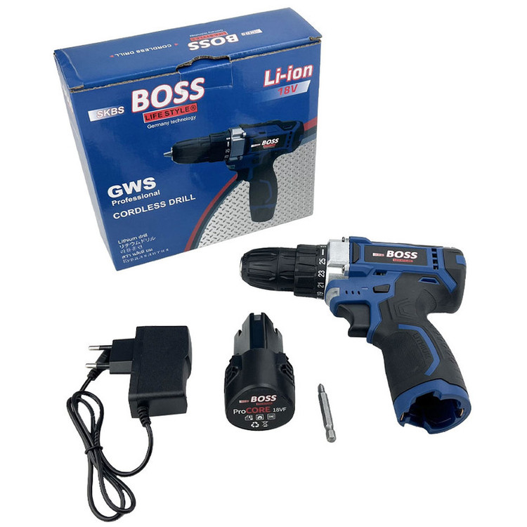 دریل پیچ گوشتی سه نظام 10 میلیمتری 18 ولت باس مدل new Li-ion18v