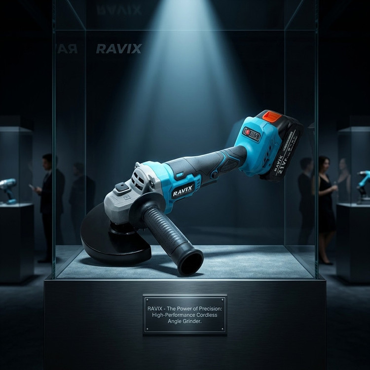 مینی فرز شارژی براشلس صنعتی دیمر دار 125 میلی متر 21 ولت راویکس مدل 21VF کد 1 مجموعه 7 عددی