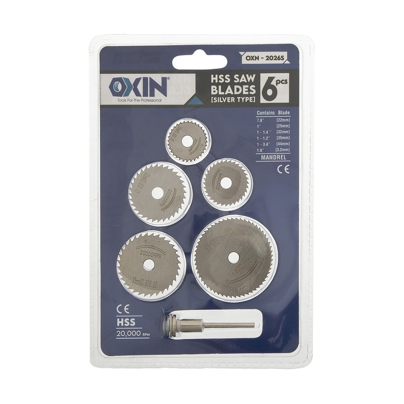 تیغ فرز انگشتی اکسین مدل OXN-2026S مجموعه 6 عددی