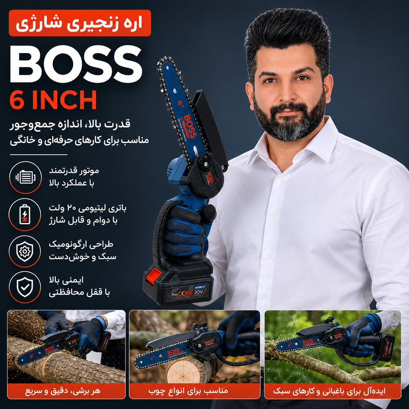 اره زنجیری شارژی باس مدل LIFE_STYLE کد 13