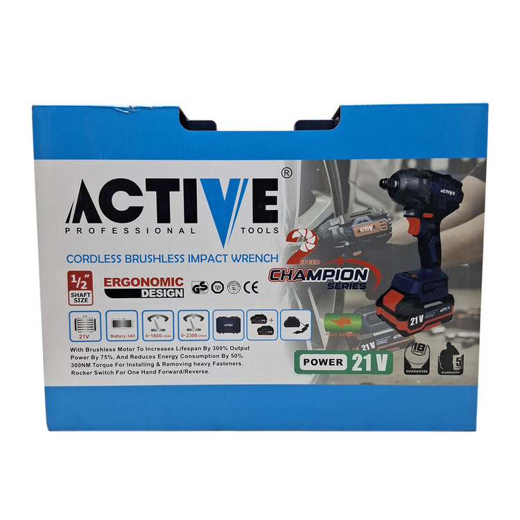آچار بکس شارژی صنعتی 300 نیوتن دو باتری اکتیو مدل AC_7823CH درایو 1/2 اینچ