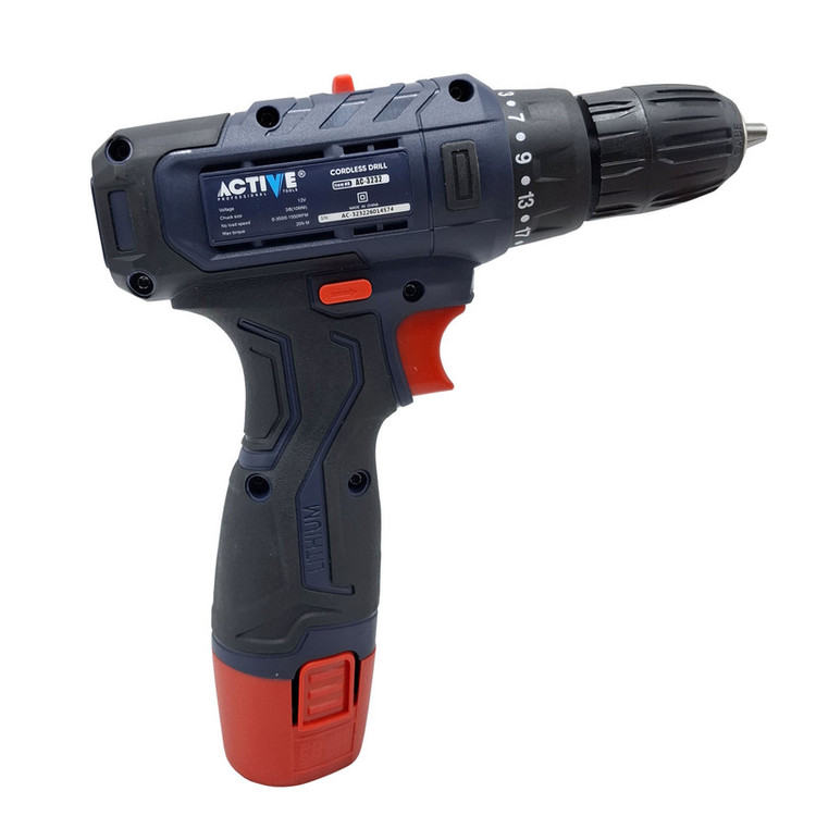 دریل پیچ گوشتی شارژی 10 میلی متری 12 ولت تک باتری اکتیو تولز مدل AC-3232