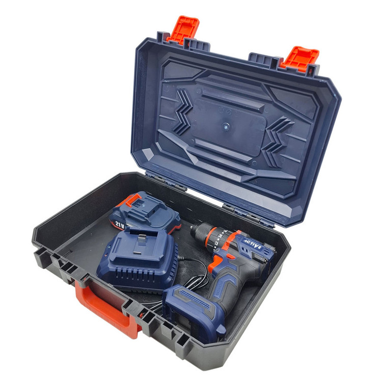دریل چکشی شارژی صنعتی براشلس 10میلی متری 21 ولت تک باتری اکتیو مدل AC_7821CH