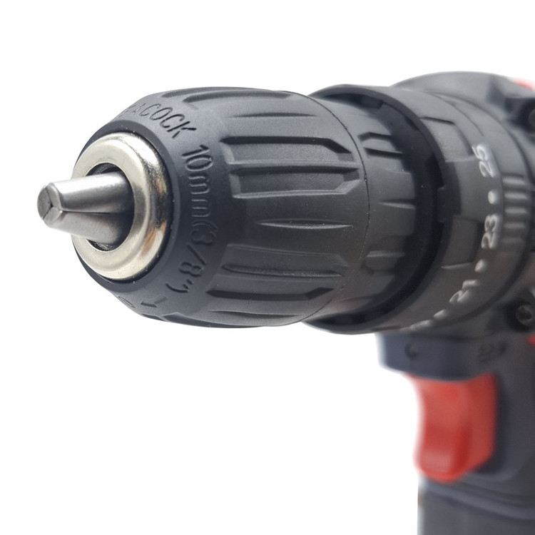 دریل چکشی شارژی 10 میلی متری 12 ولت دو باتری اکتیو مدل AC_3112BR کد 30 مجموعه 29 عددی