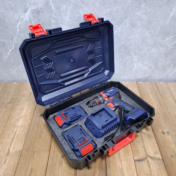 دریل چکشی شارژی براشلس 10میلی متری 21 ولت دو باتری اکتیو تولز مدل 21V/7821