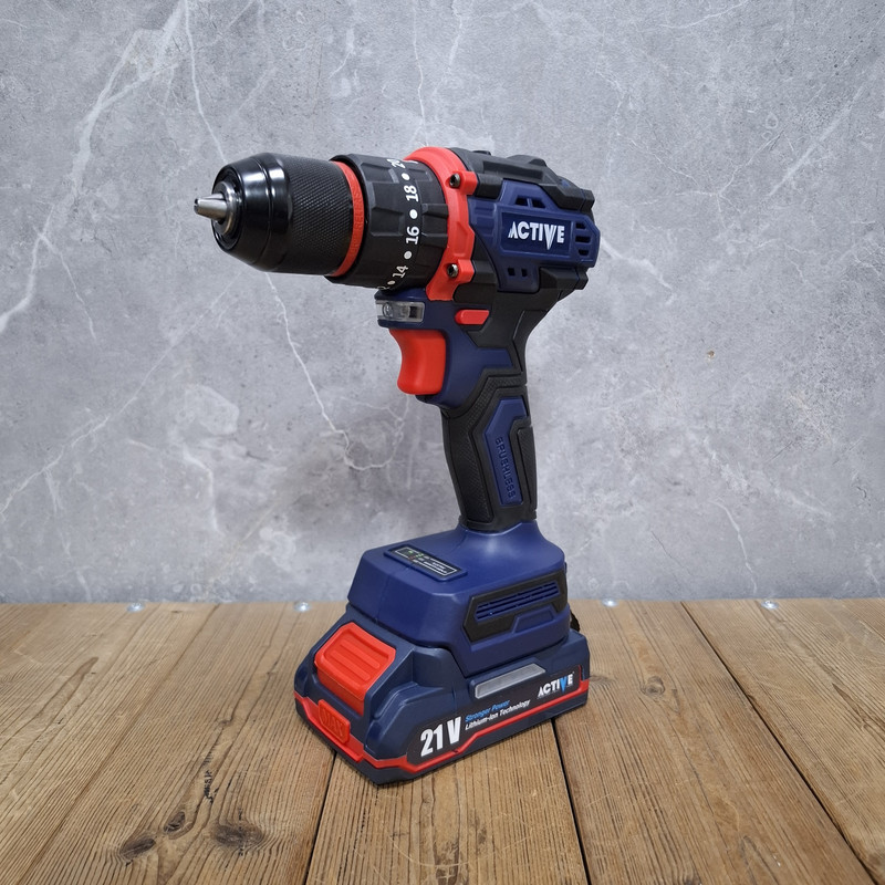 دریل چکشی شارژی صنعتی براشلس 10میلی متری 21 ولت تک باتری اکتیو مدل 7821 / 21V