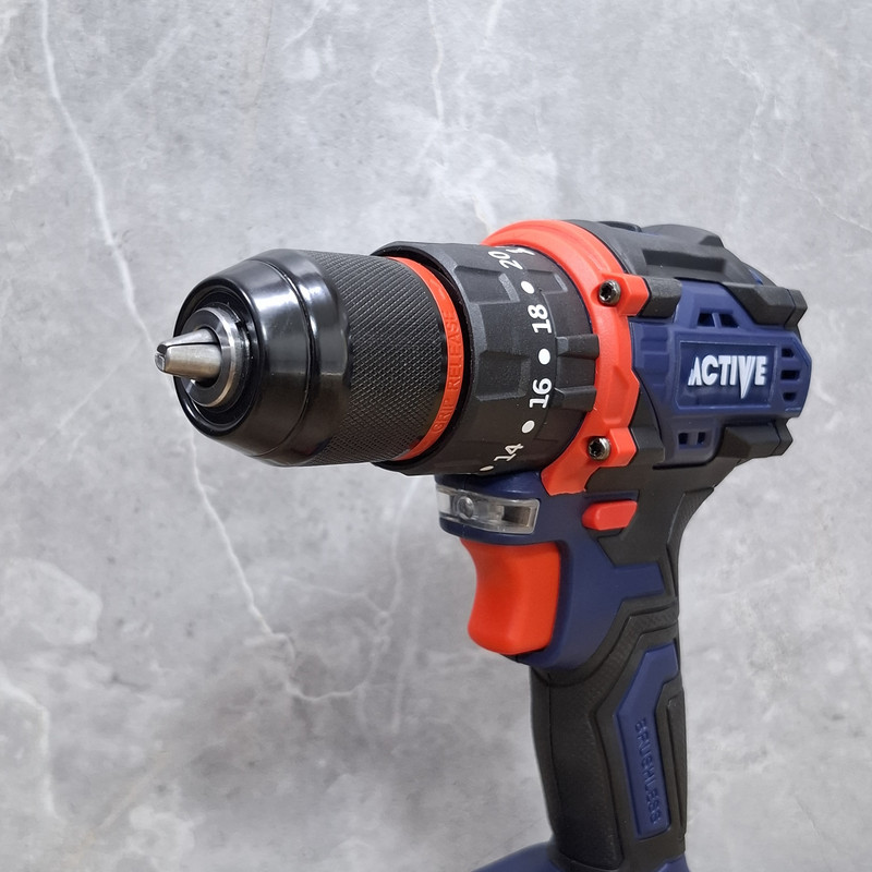 دریل چکشی شارژی صنعتی براشلس 10میلی متری 21 ولت تک باتری اکتیو مدل 7821 / 21V