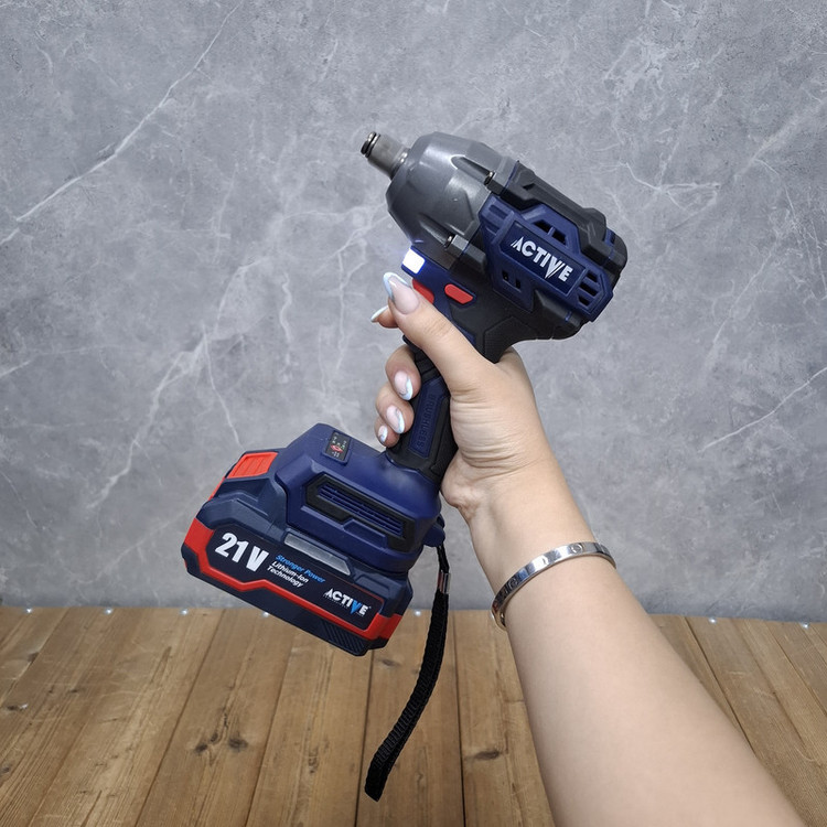 آچار بکس شارژی صنعتی 21 ولت دو باتری اکتیو مدل 21V کد 7823 درایو 1/2 اینچ