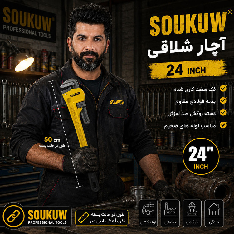 آچار شلاقی سوکو مدل 24/Inch سایز 240 میلی متر