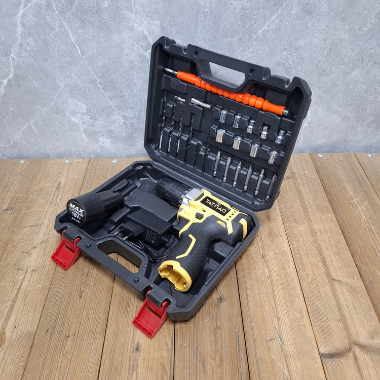مجموعه 28 عددی دریل پیچگوشتی شارژی صنعتی 10 میلیمتری 18 ولت تات ناد مدل 18VF/LITHIUM کد 19