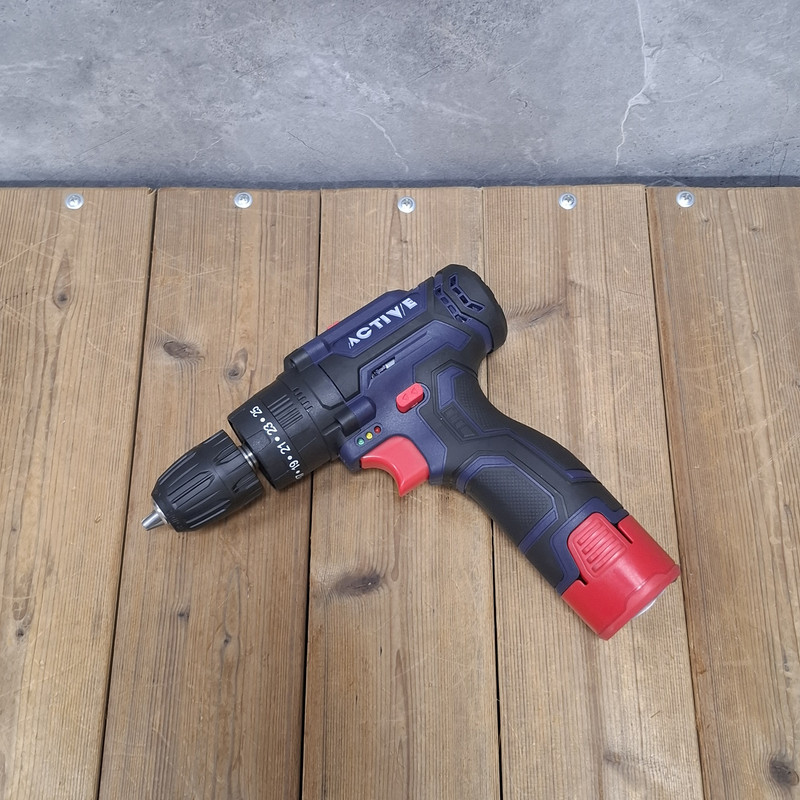 دریل چکشی شارژی صنعتی 10 میلی متری 12 ولت تک باتری اکتیو مدل 10mm کد 33 مجموعه 28 عددی