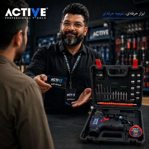دریل چکشی شارژی صنعتی 10 میلی متری 12 ولت تک باتری اکتیو مدل 10mm کد 33 مجموعه 28 عددی