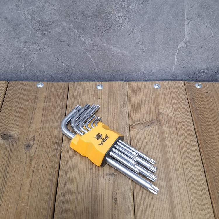 آچار آلن ستاره ای یلو مدل 9PCS مجموعه 9 عددی