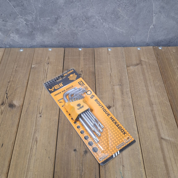 آچار آلن ستاره ای یلو مدل 9PCS مجموعه 9 عددی
