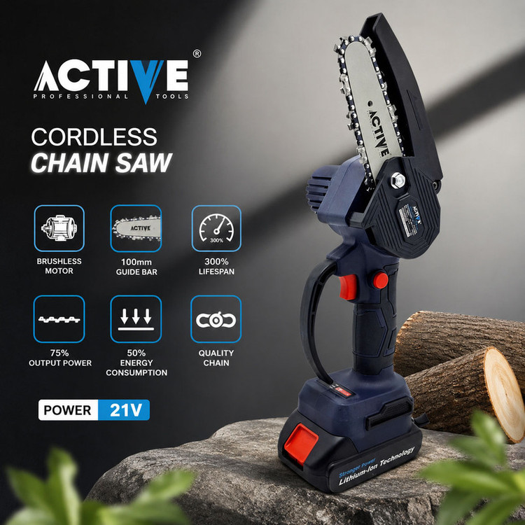 اره زنجیری شارژی براشلس تک باتری اکتیو مدل AC_33100L کد 47