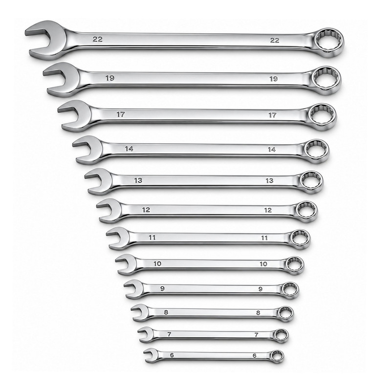 آچار یک سر تخت یک سر رینگی تاتناد مدل 12PCS مجموعه 12 عددی